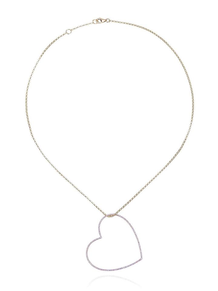 Rosa De La Cruz Sapphire Heart Necklace - Pink