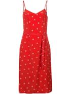 Harley Viera Newton Dice Print Belted Slip Dress - Red