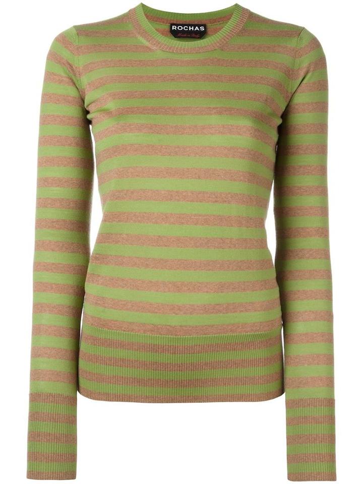 Rochas Striped Jumper, Women's, Size: 40, Green, Wool