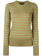 Rochas Striped Jumper, Women's, Size: 40, Green, Wool