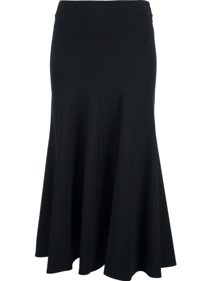Derek Lam Godet Hem Midi Skirt, Women's, Size: 44, Black, Viscose/polyamide/spandex/elastane