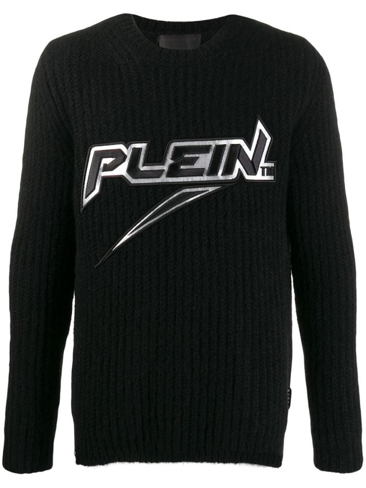 Philipp Plein Logo Knitted Jumper - Black