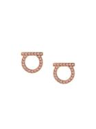 Salvatore Ferragamo Embellished Logo Earrings - Gold