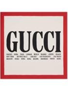 Gucci Gucci Cities Print Silk Scarf - Neutrals