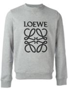 Loewe Logo Embroidered Sweatshirt, Men's, Size: Medium, Grey, Cotton