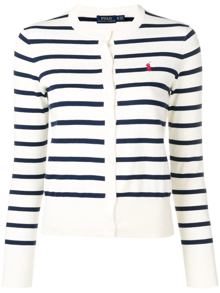 Polo Ralph Lauren Striped Knit Cardigan - White
