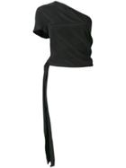 Lost & Found Ria Dunn One Shoulder Wrap Crop Top - Black