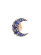 Sydney Evan Blue Sapphire Moon Stud Earring - Metallic