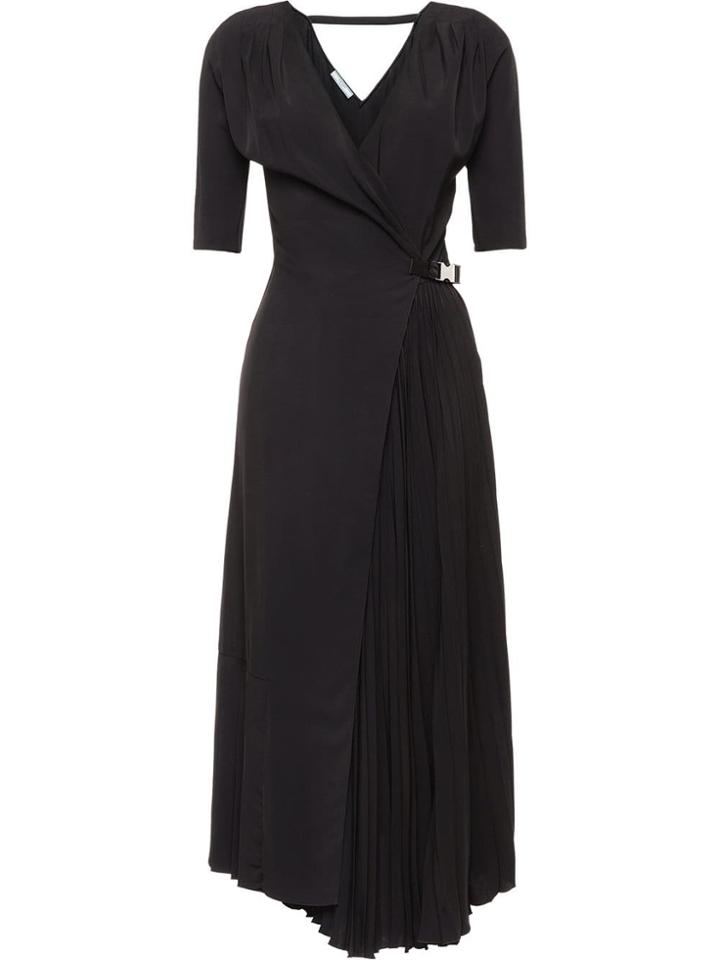 Prada Fluid Wrap Dress - Black