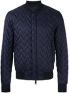 Armani Jeans Quilted Bomber, Men's, Size: 46, Blue, Polyamide