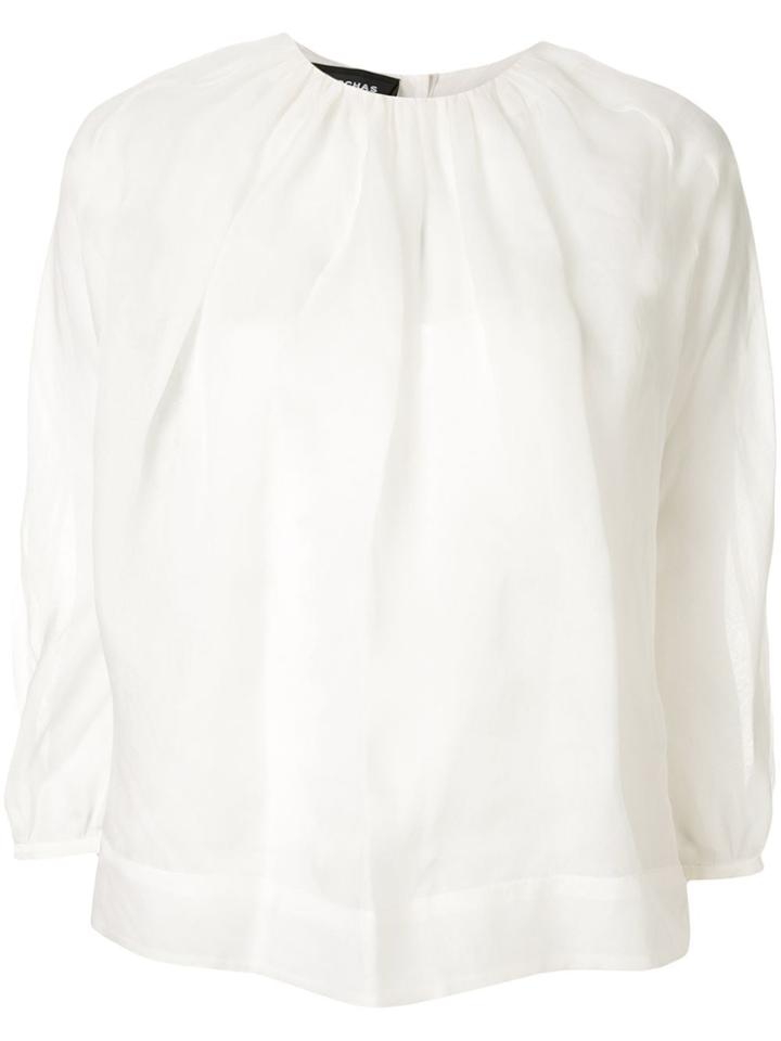 Rochas Gathered Blouse - White