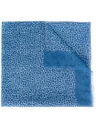 Canali - Circle Pattern Scarf - Men - Cotton/linen/flax - One Size, Blue, Cotton/linen/flax