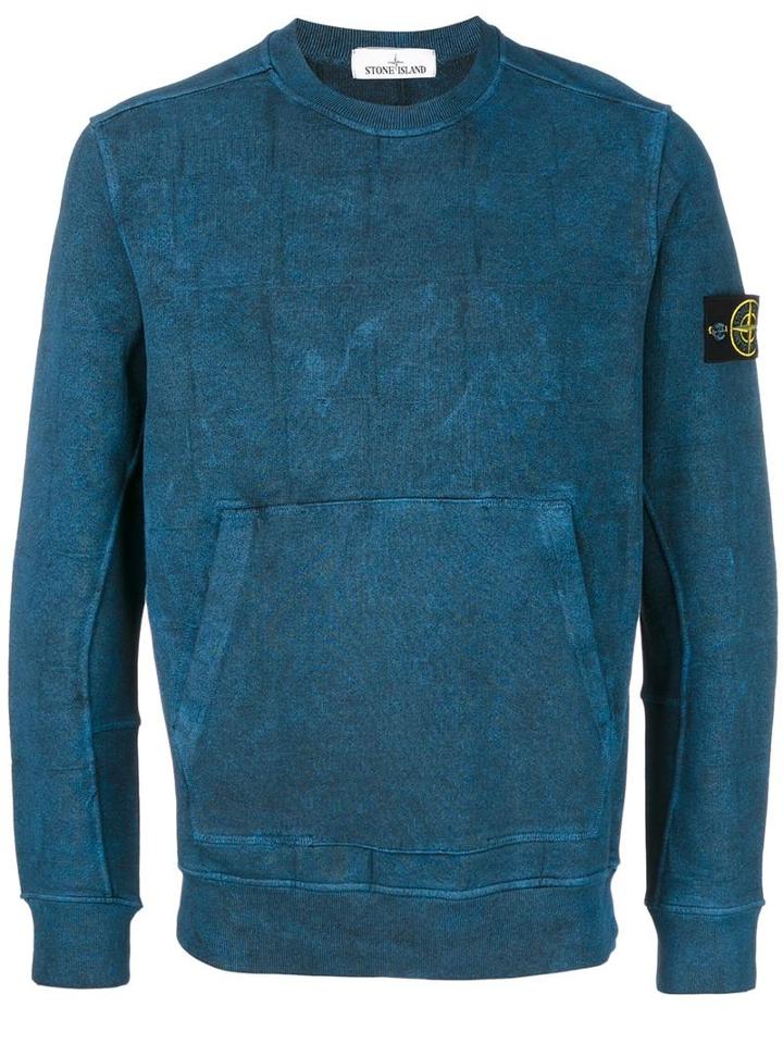 Stone Island Pouch Pocket Sweatshirt, Men's, Size: Medium, Blue, Cotton