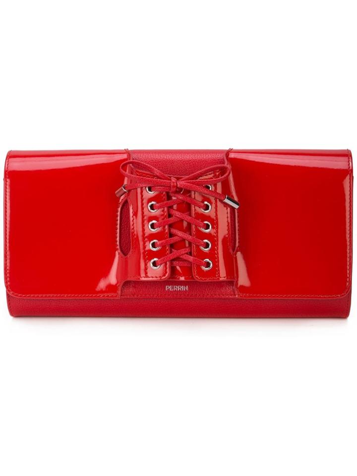 Perrin Paris Corset Detail Clutch - Red