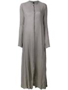 Poème Bohémien - Band Collar Maxi Shirt Dress - Women - Cotton - 42, Grey, Cotton