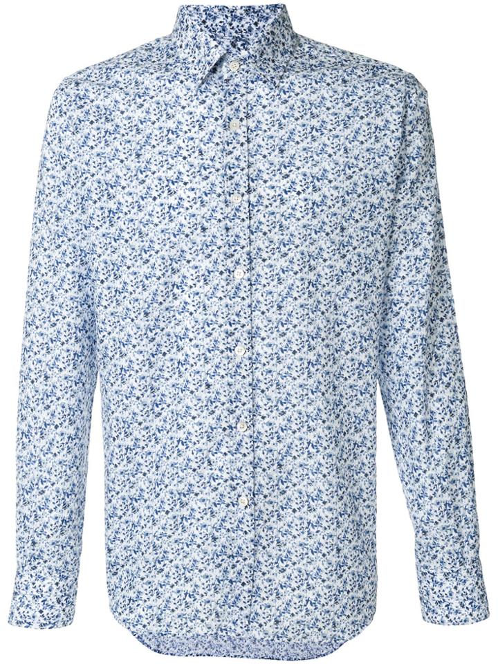 Canali Printed Style Shirt - Blue