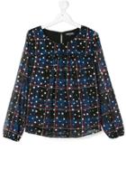 Tommy Hilfiger Junior Plaid Stars Print Blouse - Blue