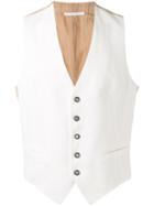 Tagliatore - Button-up Waistcoat - Men - Cotton/linen/flax/cupro - 50, White, Cotton/linen/flax/cupro