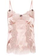 Dolce & Gabbana Lace Detail Cami - Pink & Purple