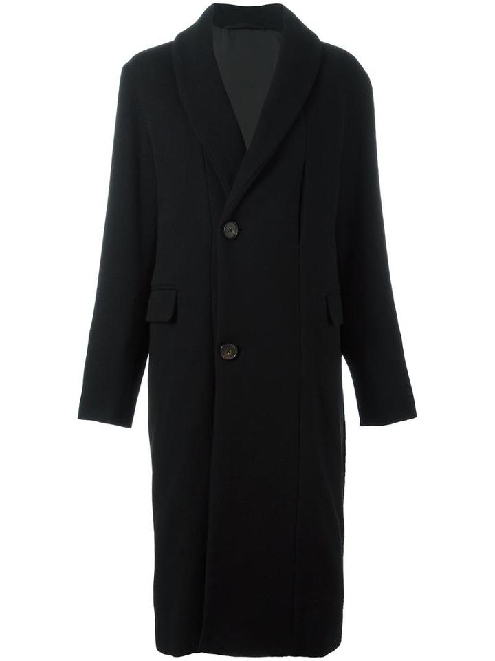 Lemaire Single Breasted Coat, Women's, Size: 34, Black, Cotton/lambs Wool