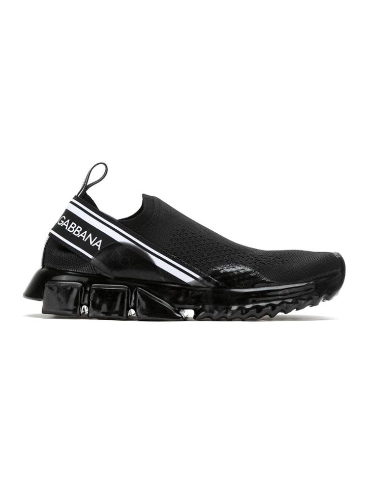 Dolce & Gabbana Sorrento Melt Sneakers In Mesh - Black