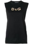 Dolce & Gabbana Embellished Logo Tank Top - Black