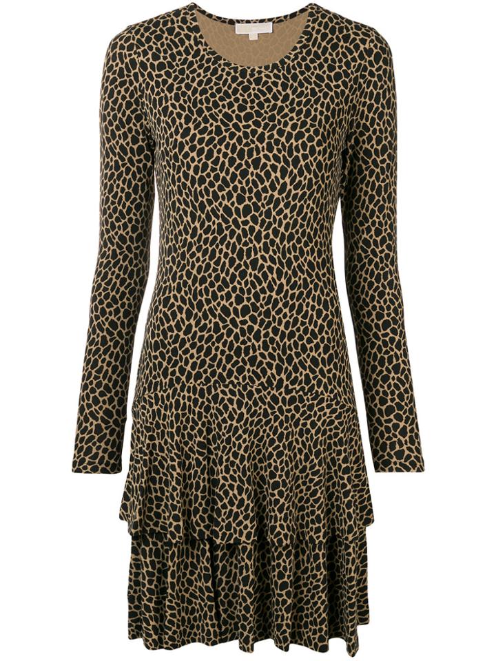 Michael Michael Kors Leopard Print Shift Dress - Nude & Neutrals