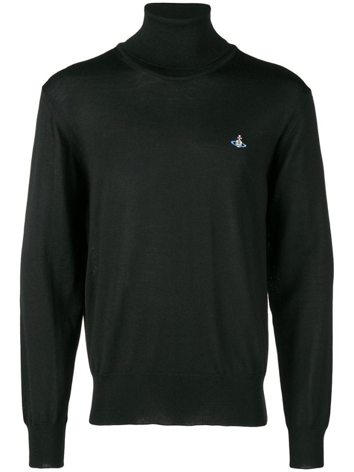 Vivienne Westwood Logo Turtleneck Sweater - Black