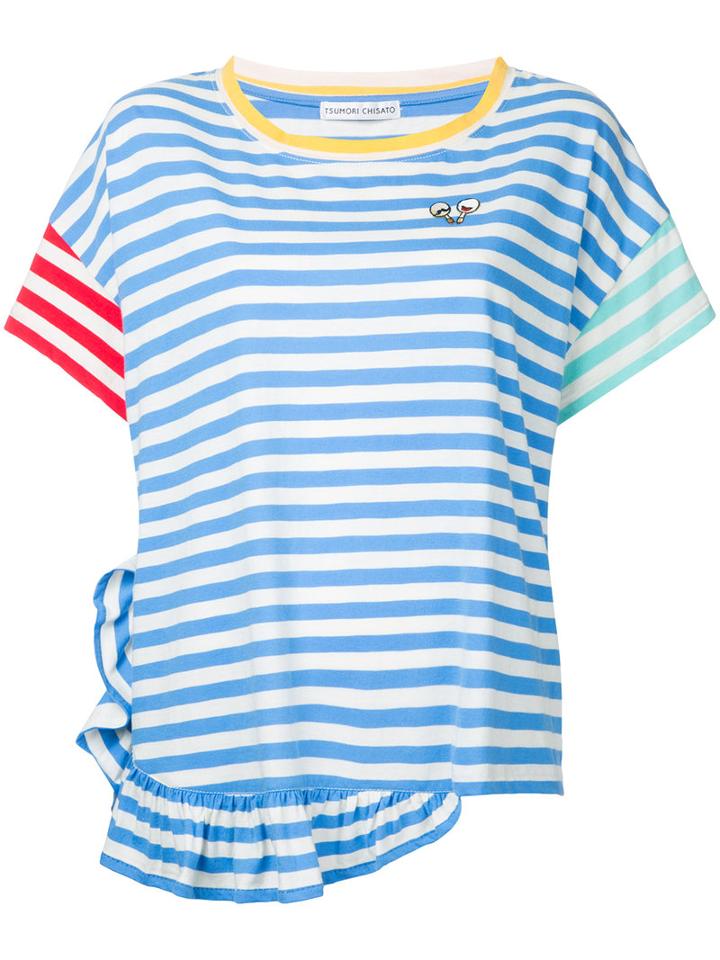 Tsumori Chisato - Striped T-shirt - Women - Cotton - S, Blue, Cotton