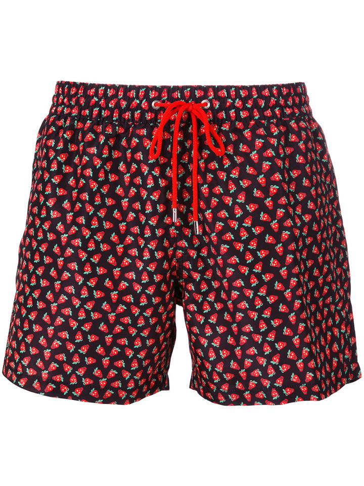 Paul Smith - Fruit Print Swim Shorts - Men - Polyester - L, Black, Polyester