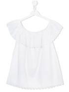 Ralph Lauren Kids Eyelet Off The Shoulder Top, Girl's, Size: 14 Yrs, White