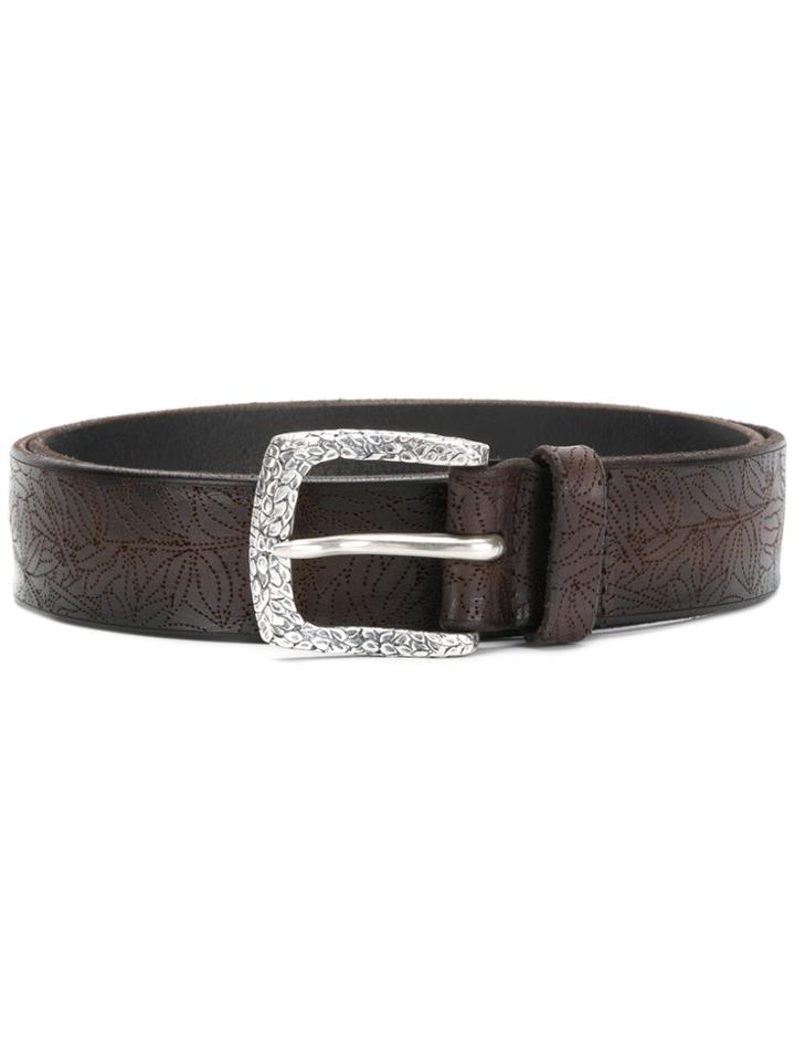 Orciani Slim Leather Belt - Brown