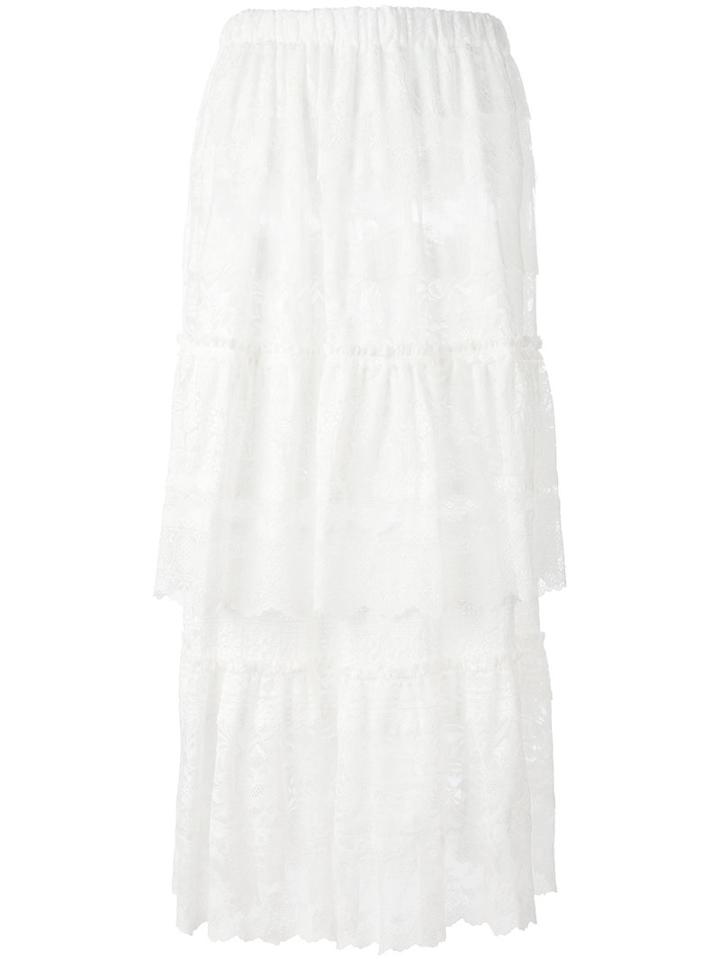 Junya Watanabe Comme Des Garçons Lace Skirt, Women's, Size: Small, White, Nylon/polyester/polyurethane/cotton