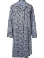 Jil Sander Flower Print Single-breasted Coat, Women's, Size: 36, Black, Cotton