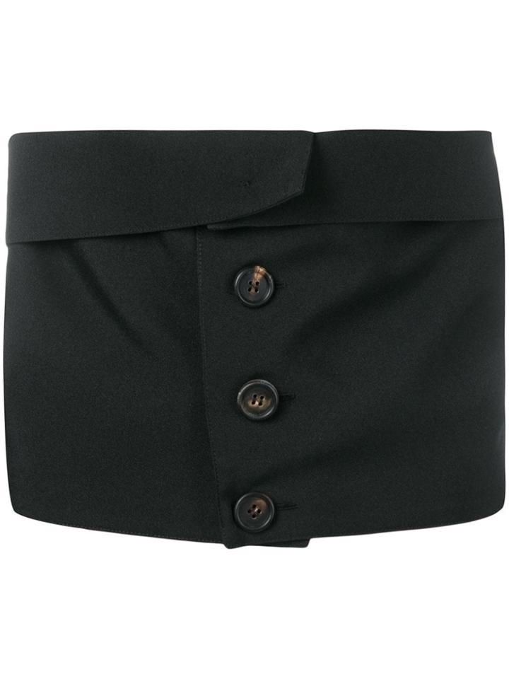 Plan C Buttoned Corset Belt - Black