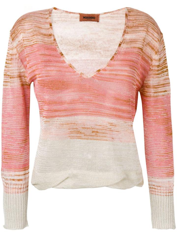 Missoni V-neck Knitted Top - Neutrals