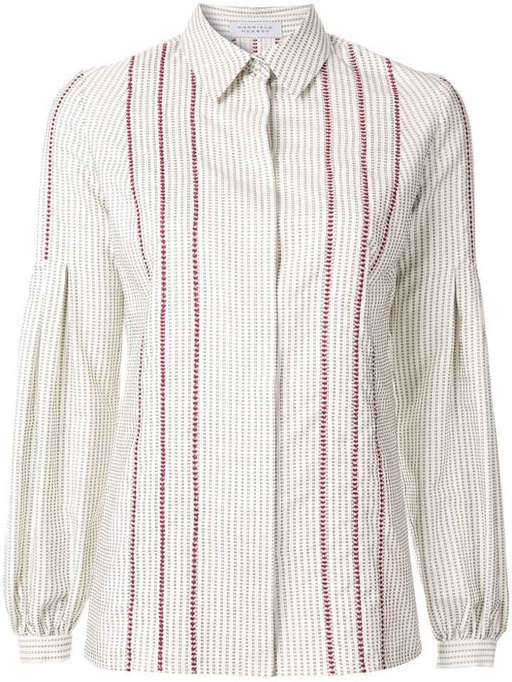 Gabriela Hearst Striped Bell Sleeve Shirt - White