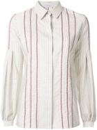 Gabriela Hearst Striped Bell Sleeve Shirt - White