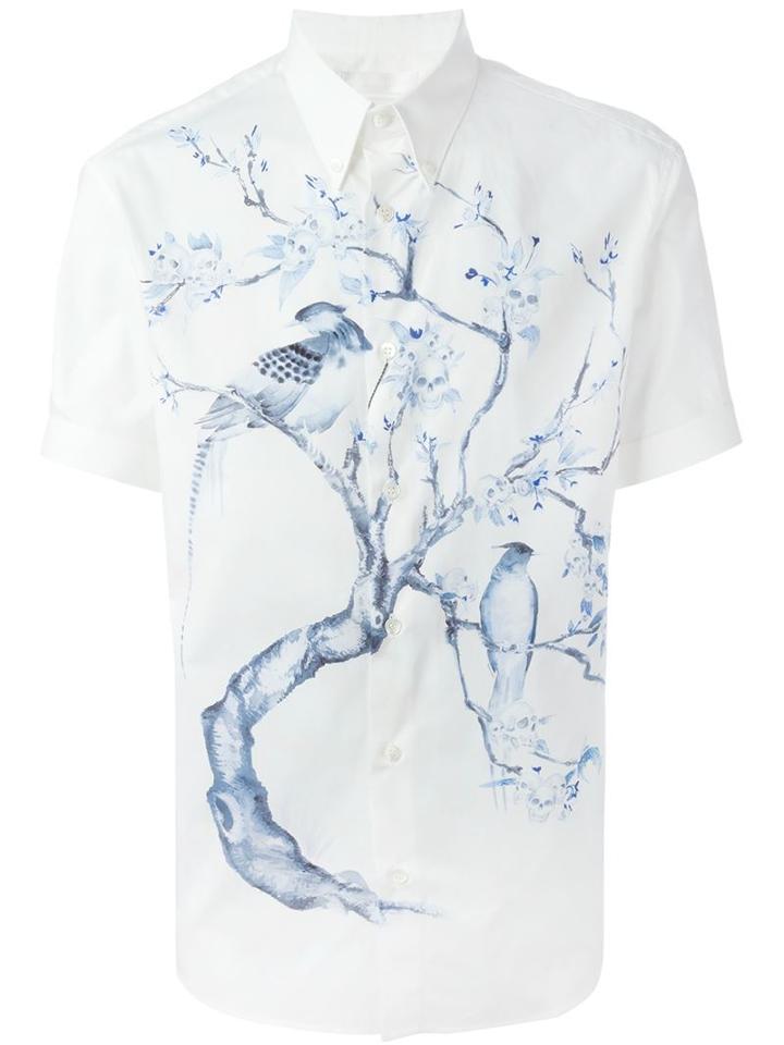 Alexander Mcqueen Tree And Bird Print Button Down Shirt