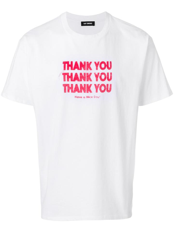 Raf Simons Printed Slogan T-shirt - White