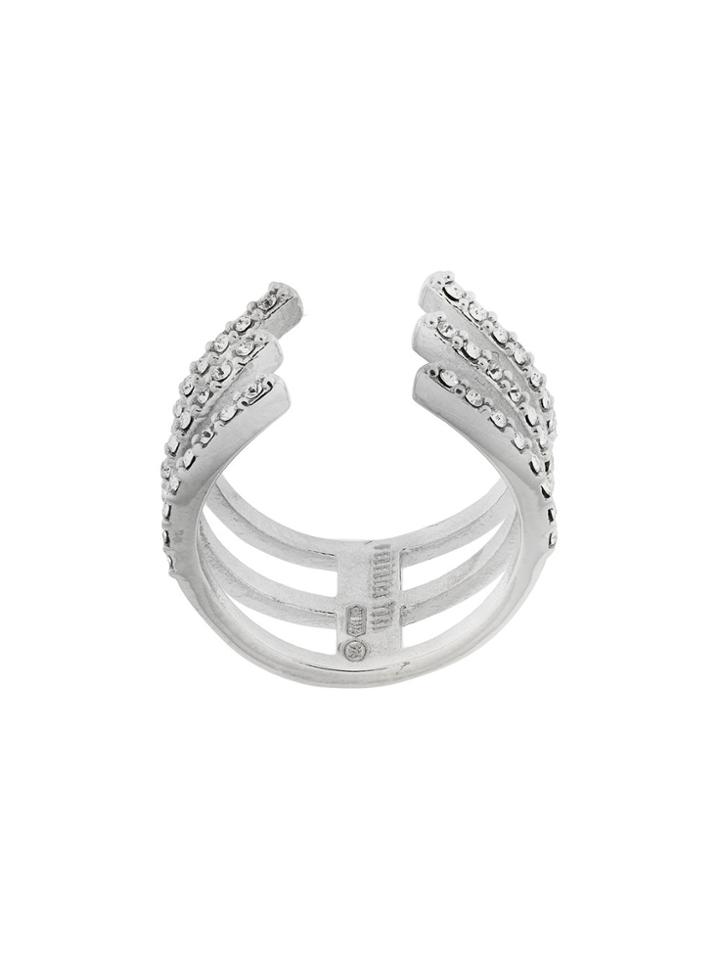 Federica Tosi Embellished Cuff Ring - Metallic