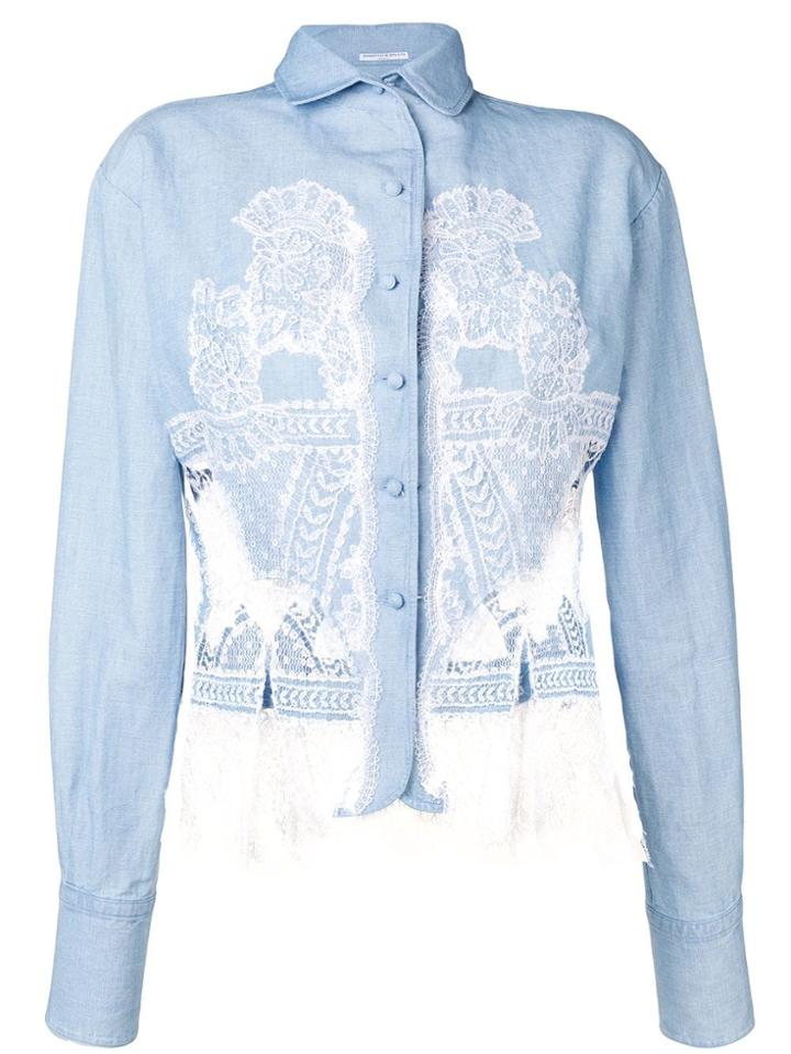 Ermanno Scervino Denim Lace Shirt - Blue