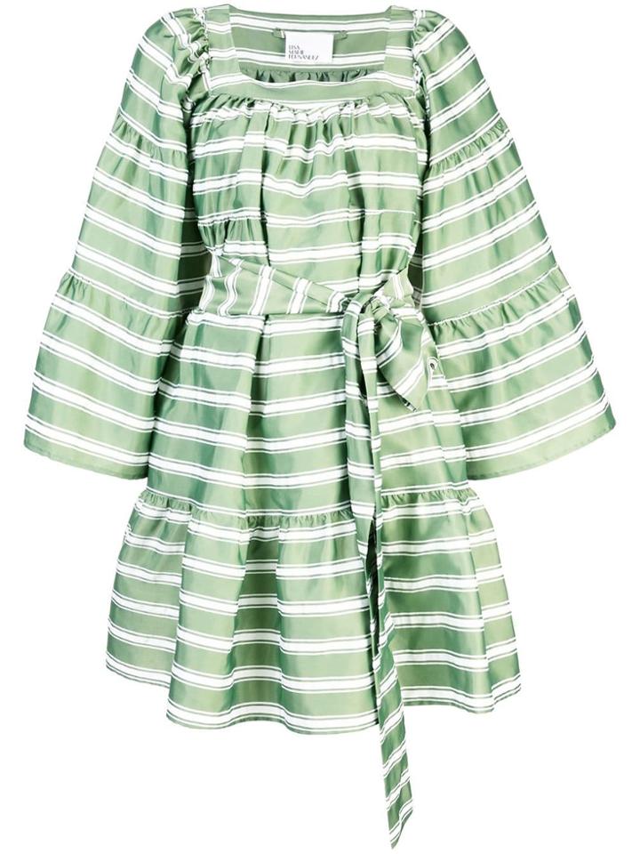 Lisa Marie Fernandez Striped Mini Dress - Green