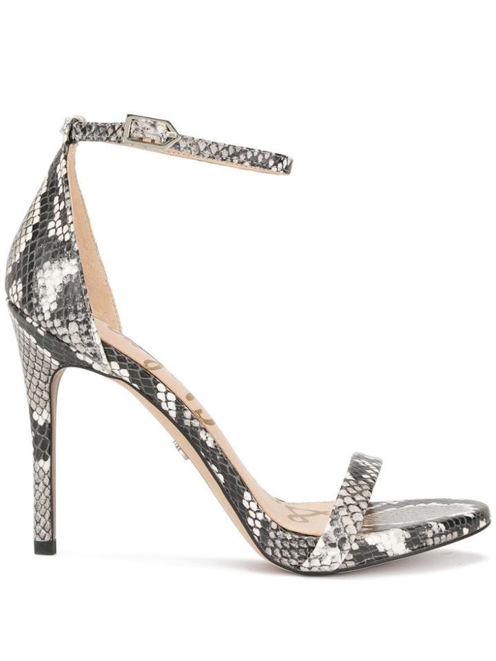 Sam Edelman Ariella Snake Sandals With An Ankle Strap - White