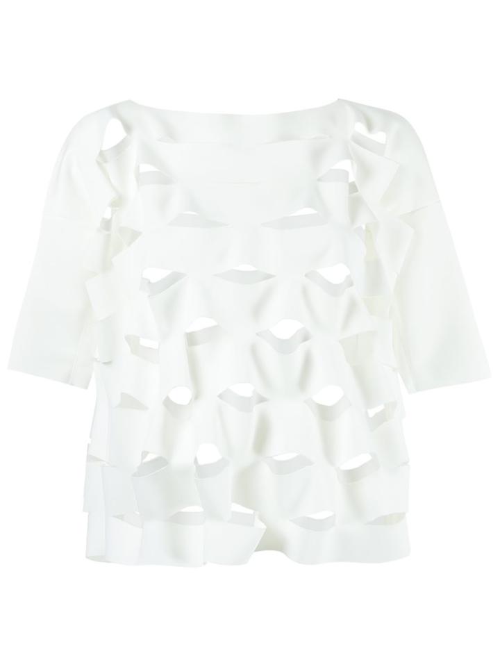 Gloria Coelho Cut Out Details Blouse, Women's, Size: Pp, White, Elastodiene/polyester