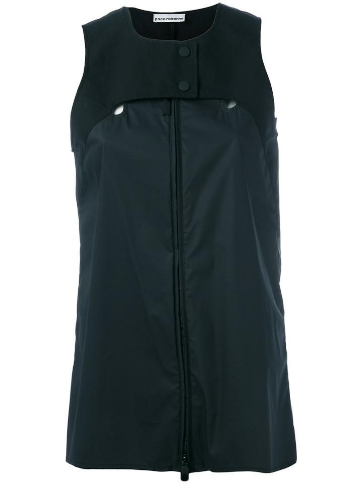 Paco Rabanne - Buttoned Tank Top - Women - Cotton/polyamide - 38, Women's, Black, Cotton/polyamide