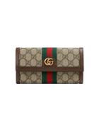 Gucci Ophidia Gg Continental Wallet - Neutrals