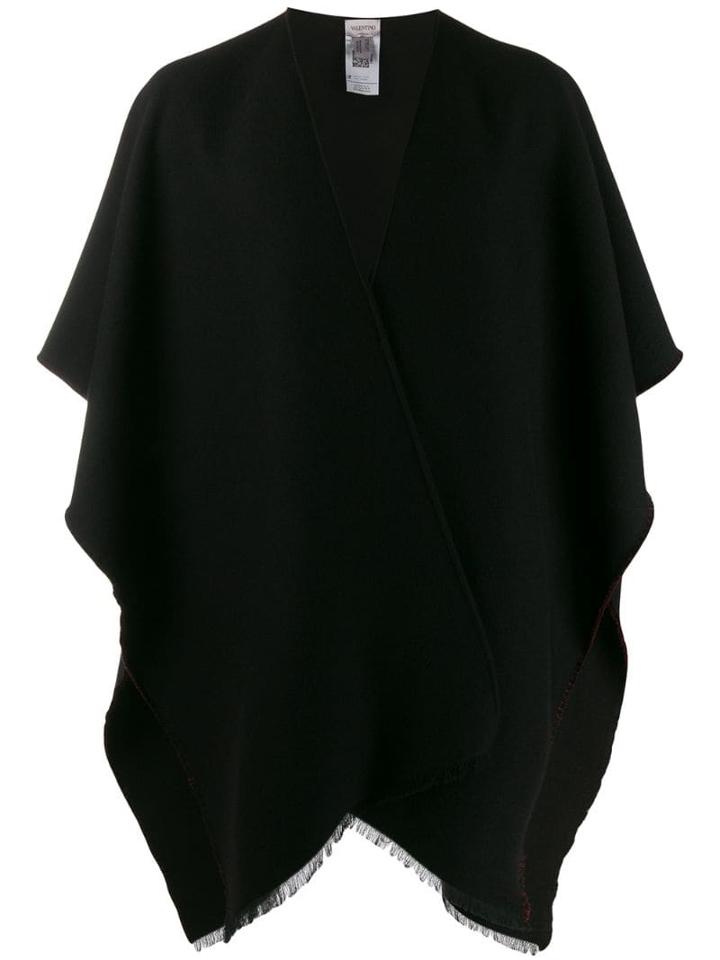 Valentino Logo Poncho - Black
