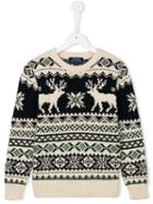 Ralph Lauren Kids Deer Intarsia Jumper, Boy's, Size: 7 Yrs, Blue