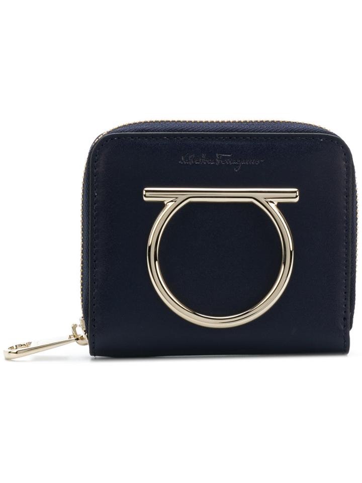 Salvatore Ferragamo Gancini Zip-around French Wallet - Blue